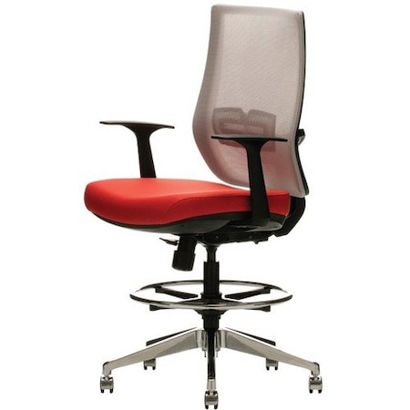 United Chair Co Stool, w/Arms, w/Casters, 26inx28inx52-1/4in, CloudBack/NY UNCUP52CTP08